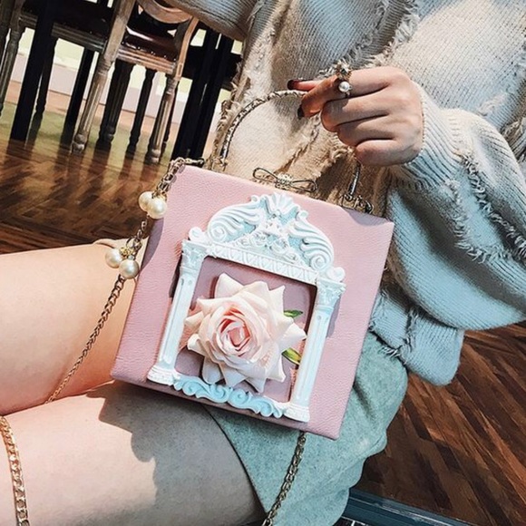 New Rose Pearl Goddess Crossbody Bag (Pink) - Picture 2 of 9